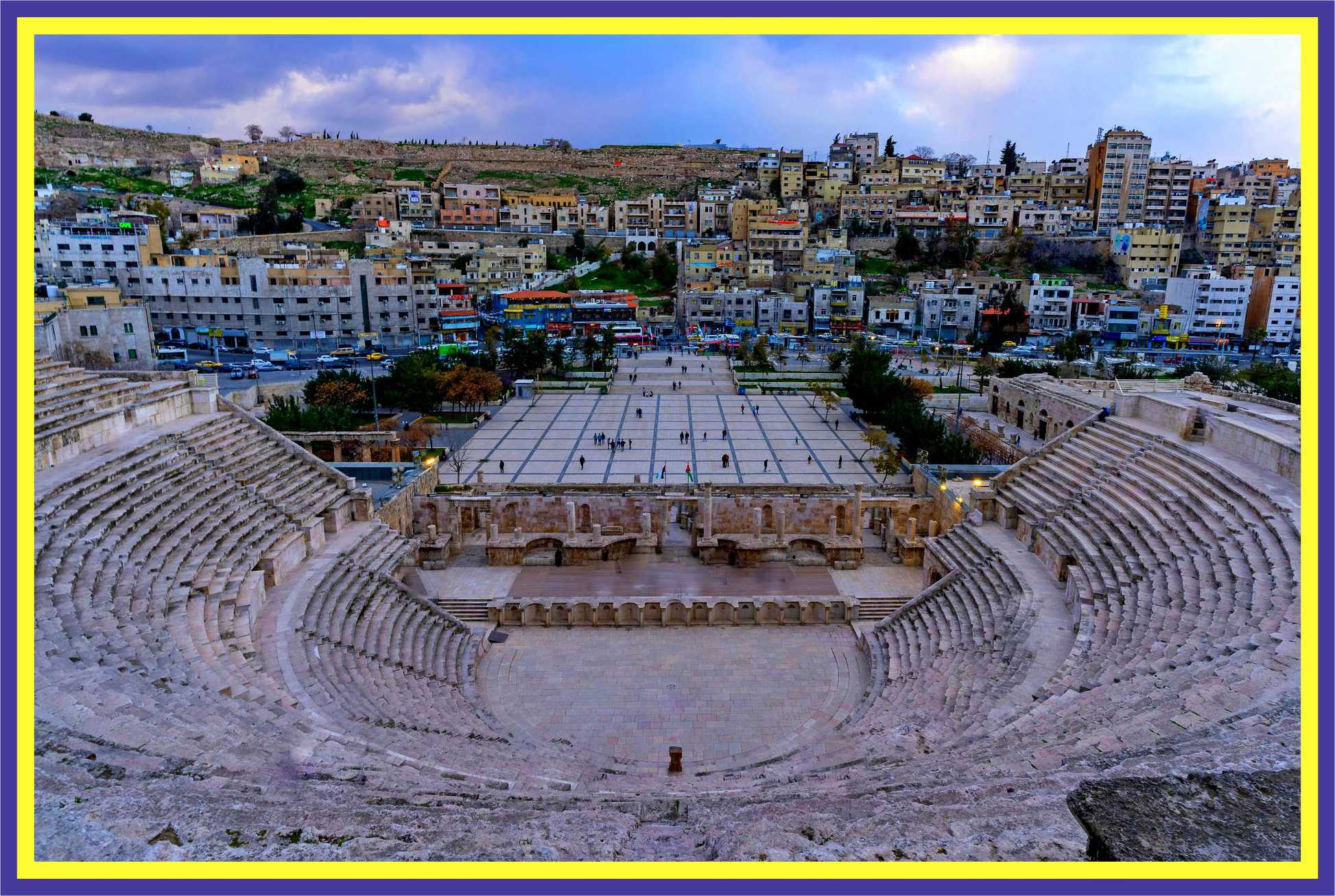 Jerash ancient ruins; Amman cityscape; Petra archaeological site; Wadi Rum desert landscape